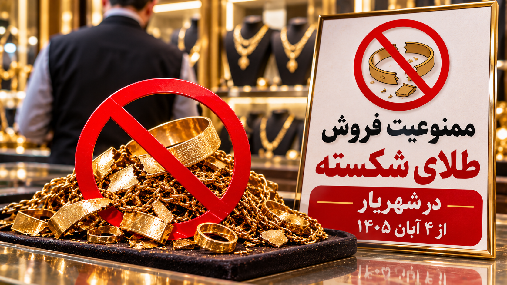 ممنوعیت فروش طلای شکسته در شهریار؛ تعزیرات در کمین متخلفان ممنوعیت فروش طلای شکسته در شهریار؛ تعزیرات در کمین متخلفان